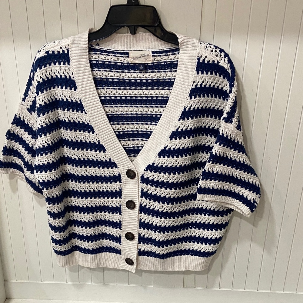 Universal Thread Navy and Cream Striped Cardigan